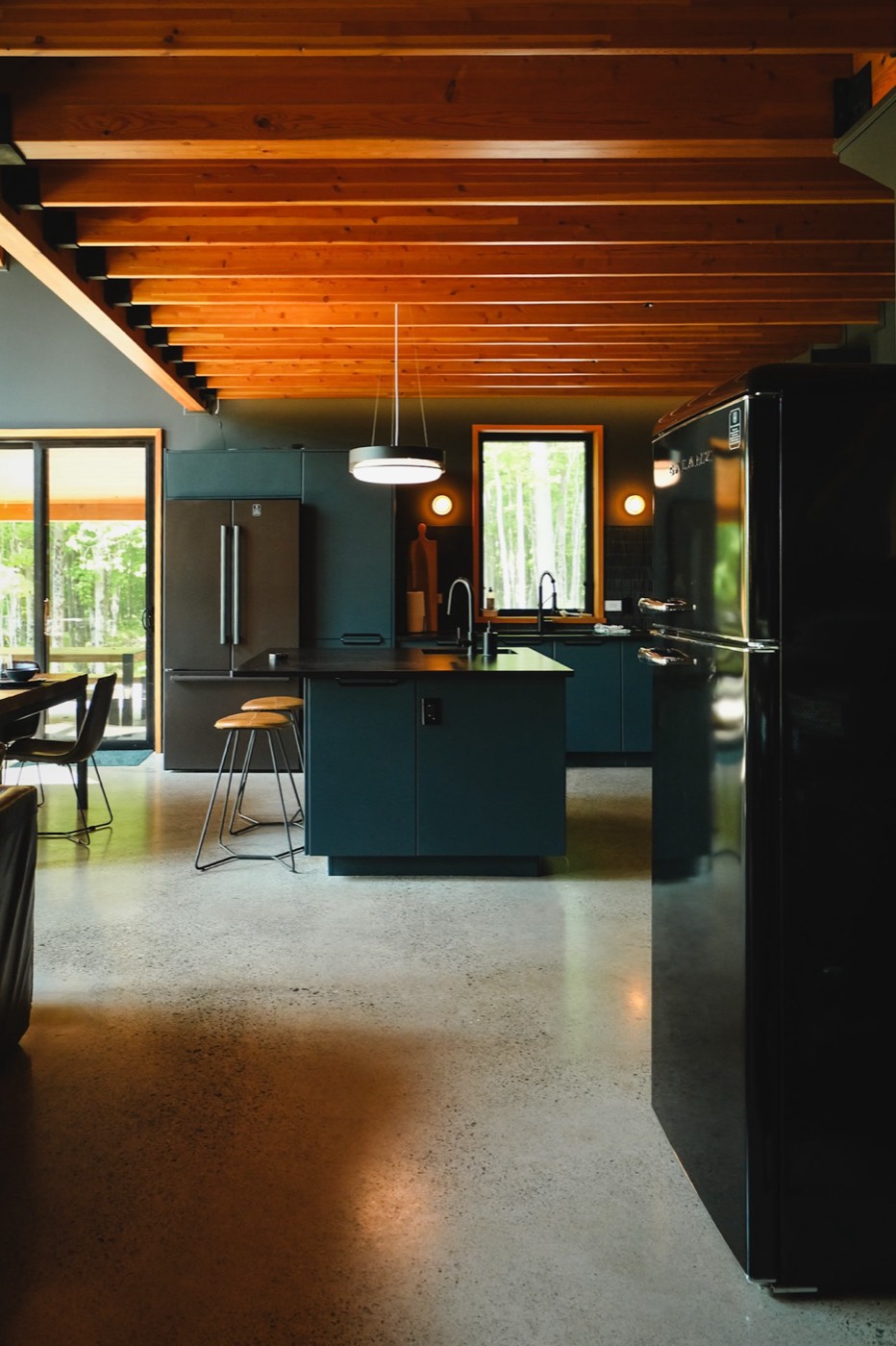 Black Oak Lodge exterior surrounded by forest